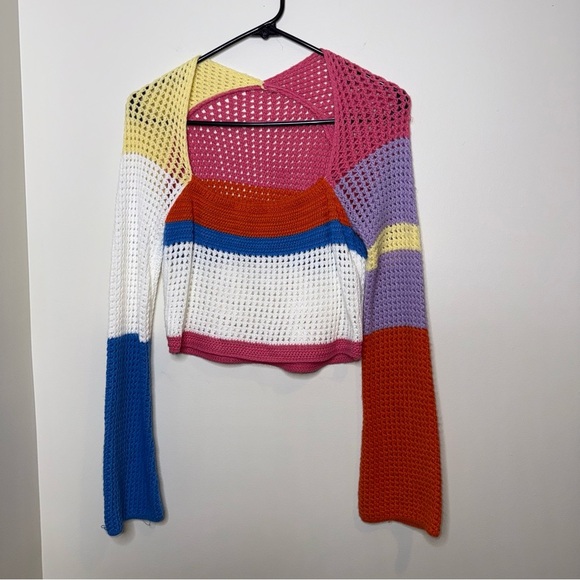 🖤Multicolor Crochet Women's Crop Top - Picture 2 of 5